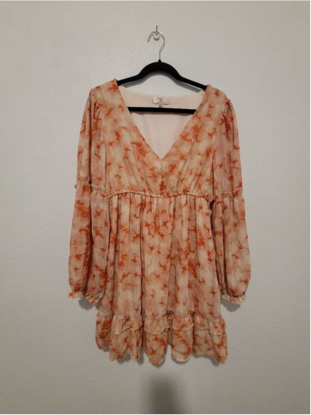 Dizzy Lizzy Boutique Dress XL Boho Floral Babydoll Mini Peasant